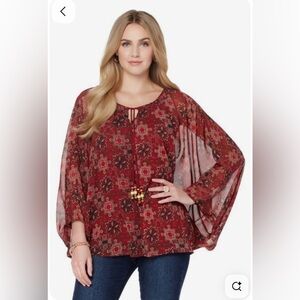 NWOT | Lyric Culture | Janis Joplin | RARE | Festival Retro Boho Poncho | M 🙅🏼 🕥